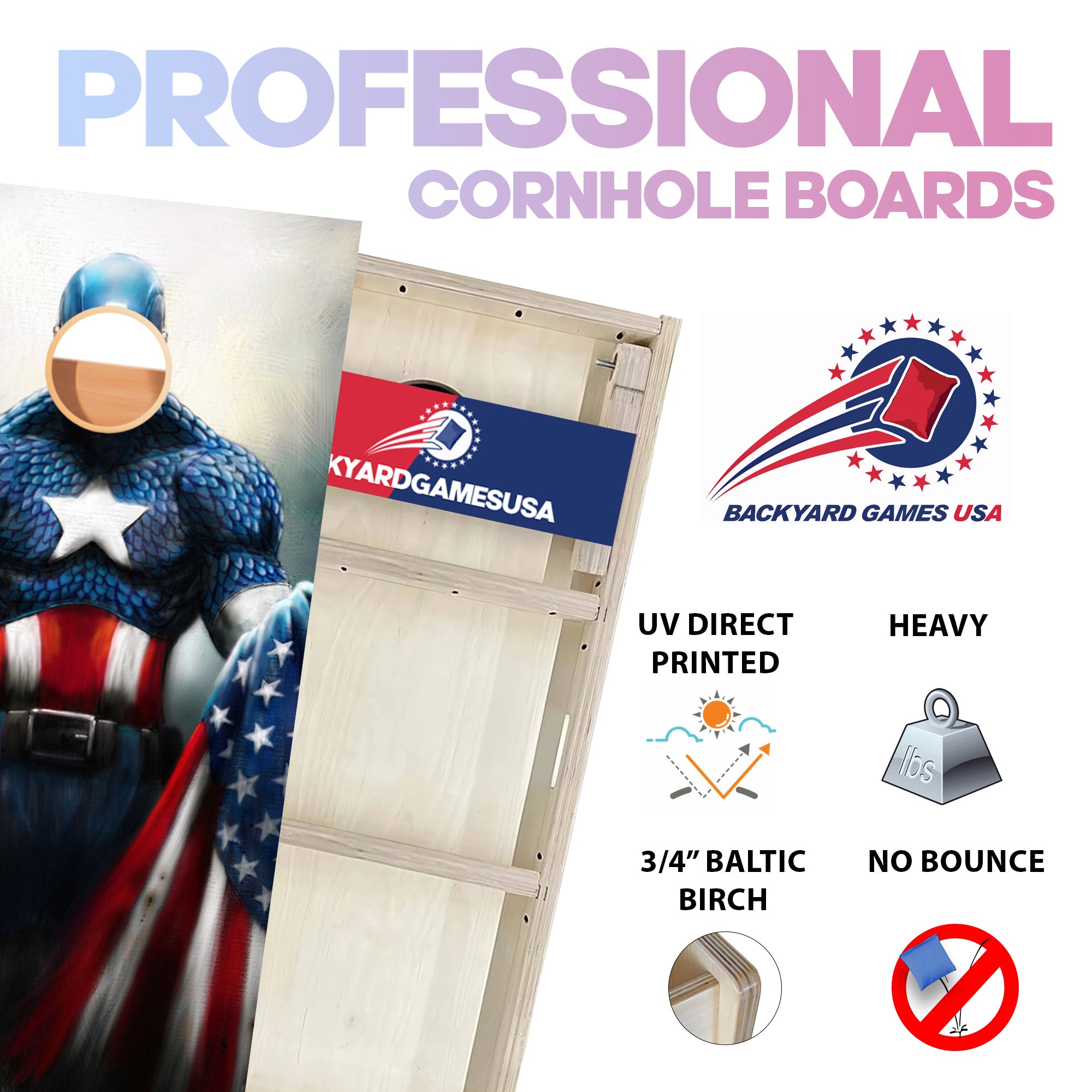 American Hero Professional Cornhole Boards