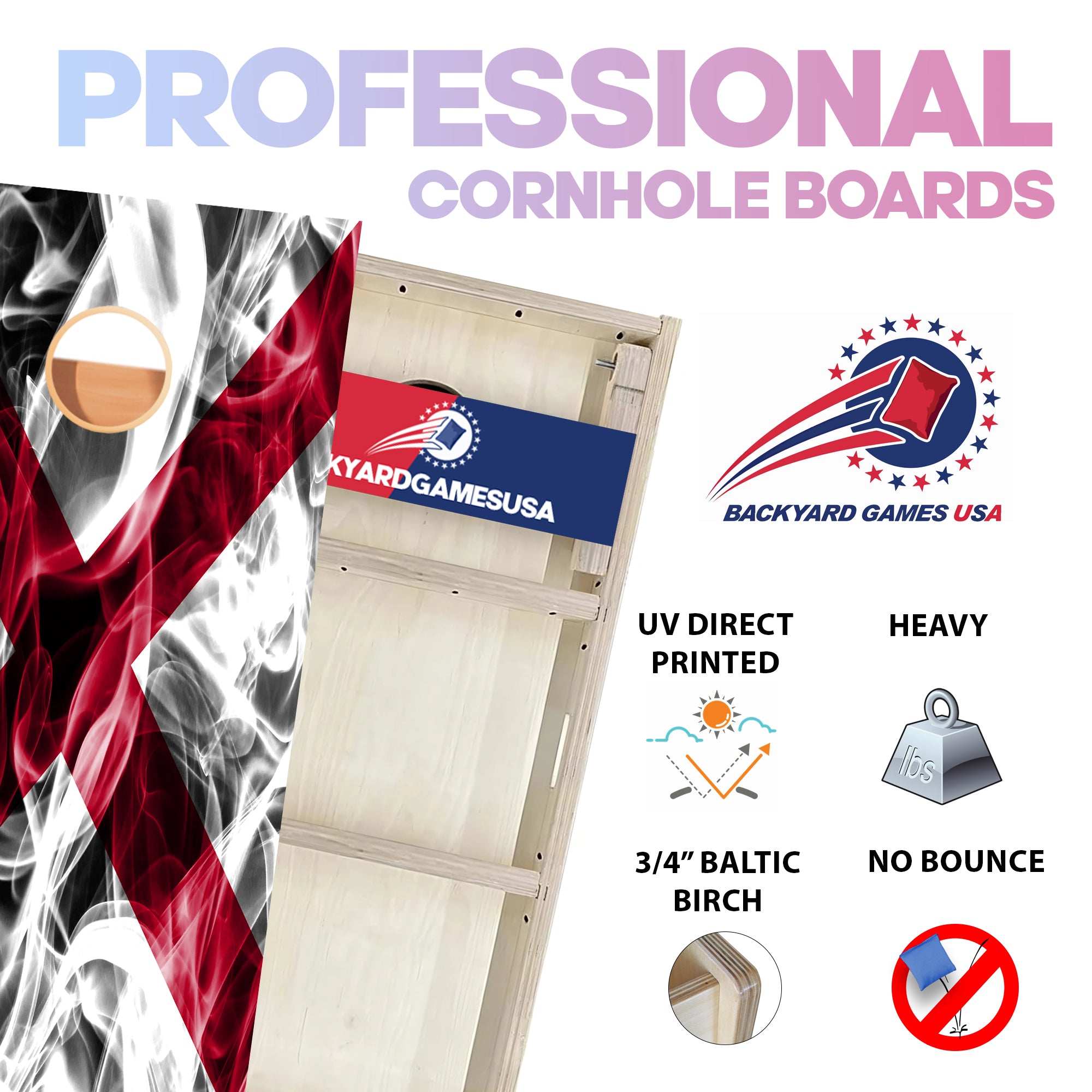 Alabama Windy Flag Professional Cornhole Boards