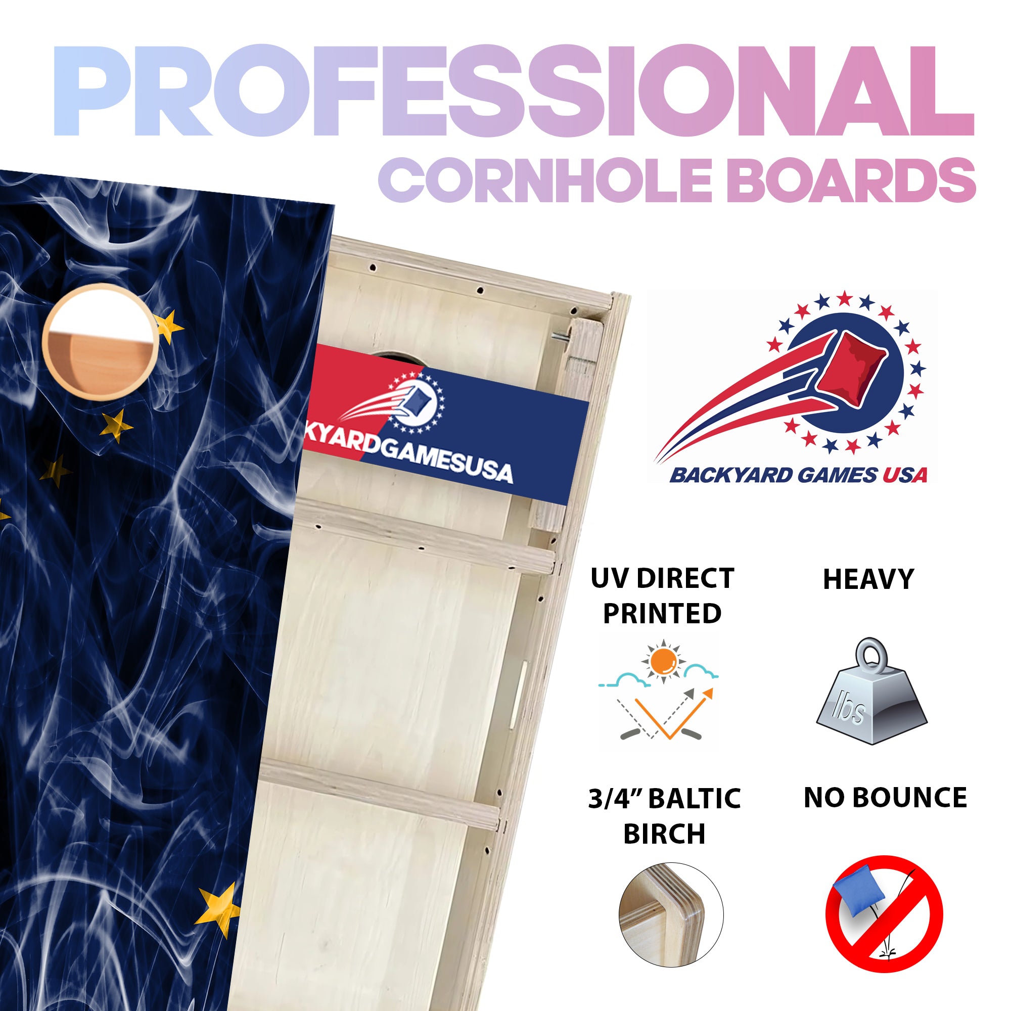 Alaska Windy Flag Professional Cornhole Boards