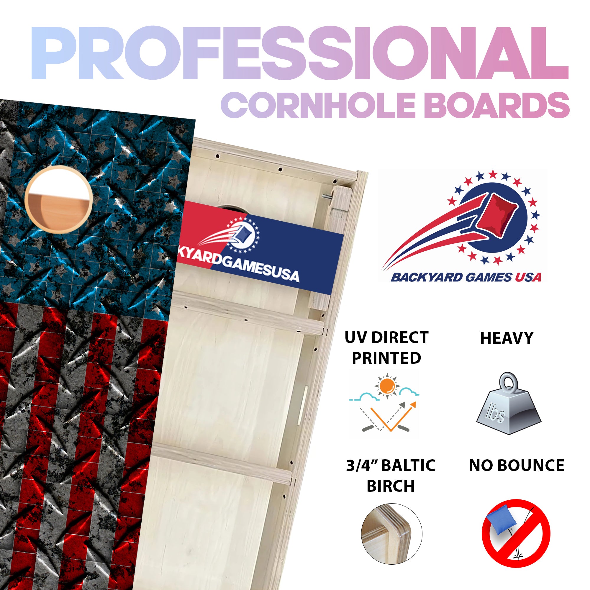 Metal Flag Professional Cornhole Boards
