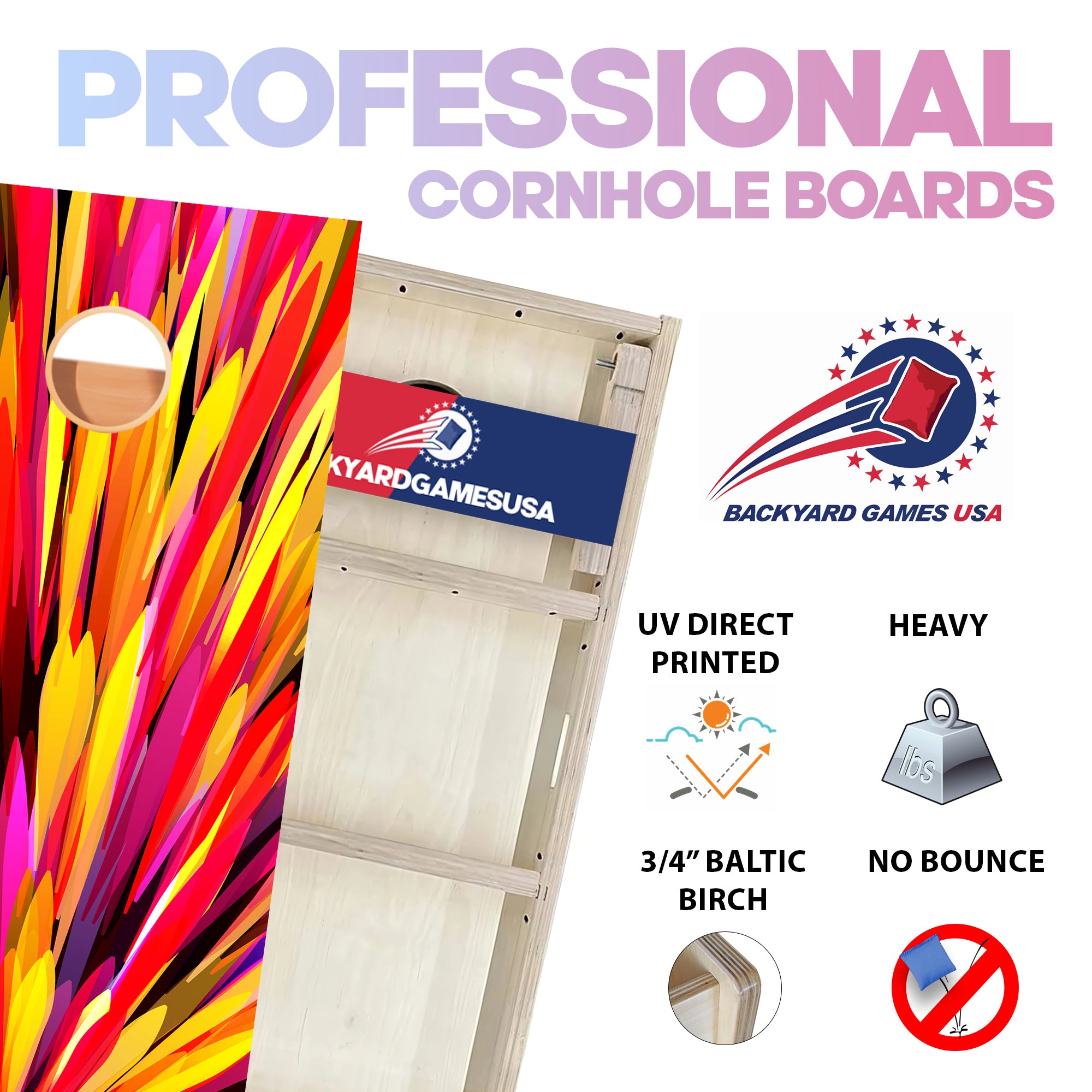 Colorful Art Professional Cornhole Boards