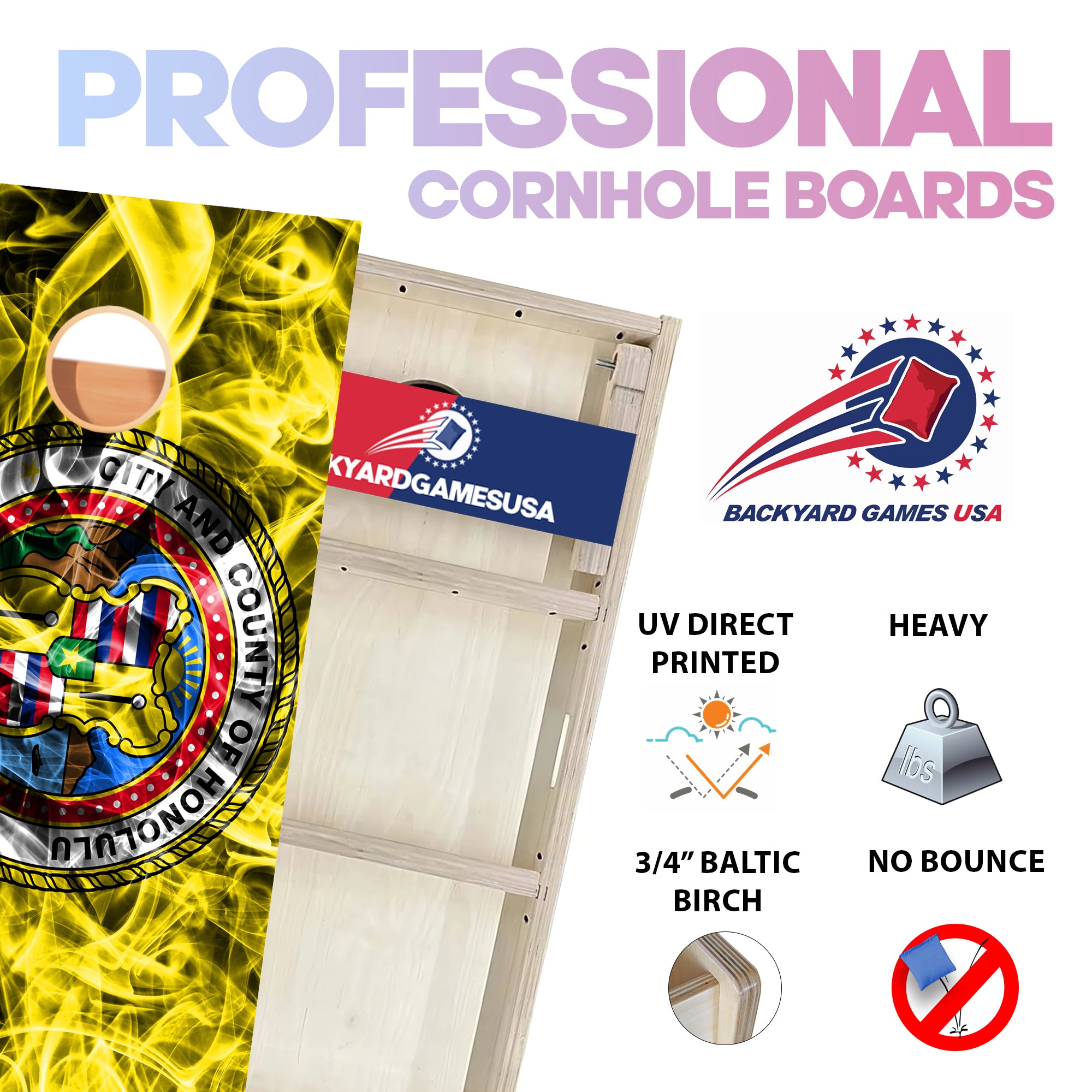 Hawaii Windy Flag Professional Cornhole Boards