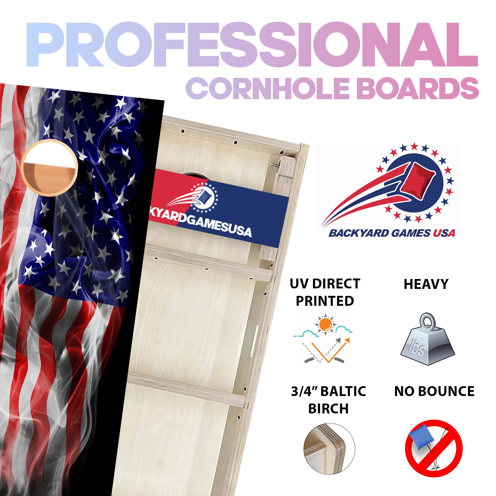 Windy Flag Professional Cornhole Boards