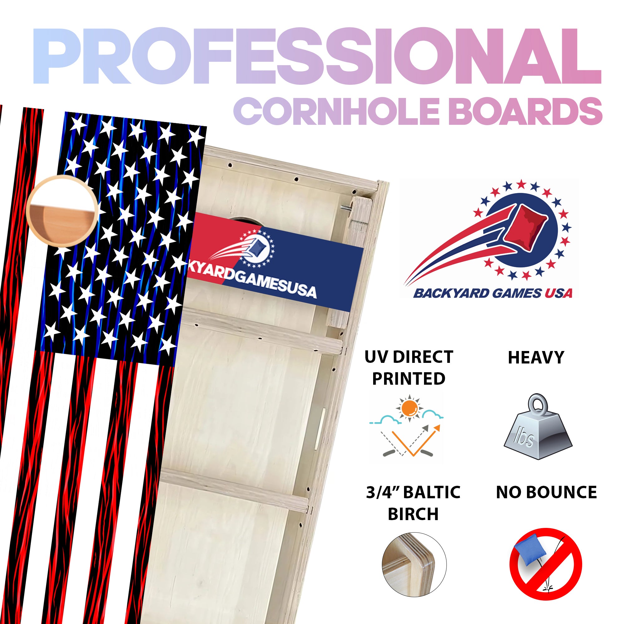 Classic Flag Professional Cornhole Boards