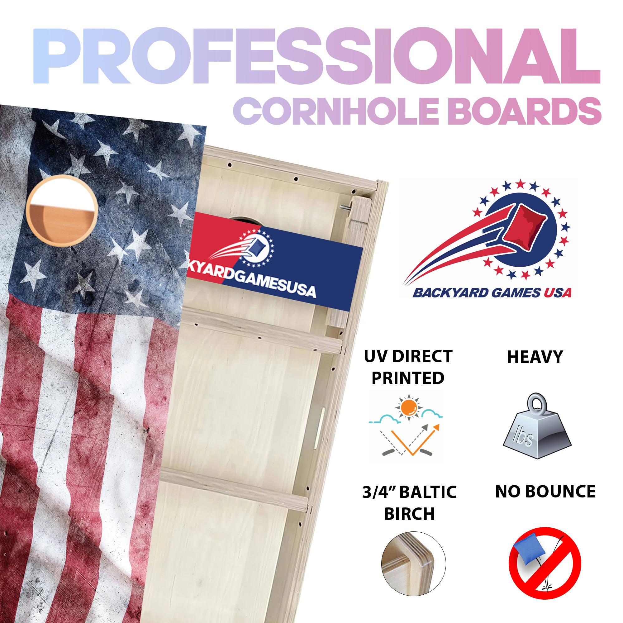 Fading Flag Professional Cornhole Boards