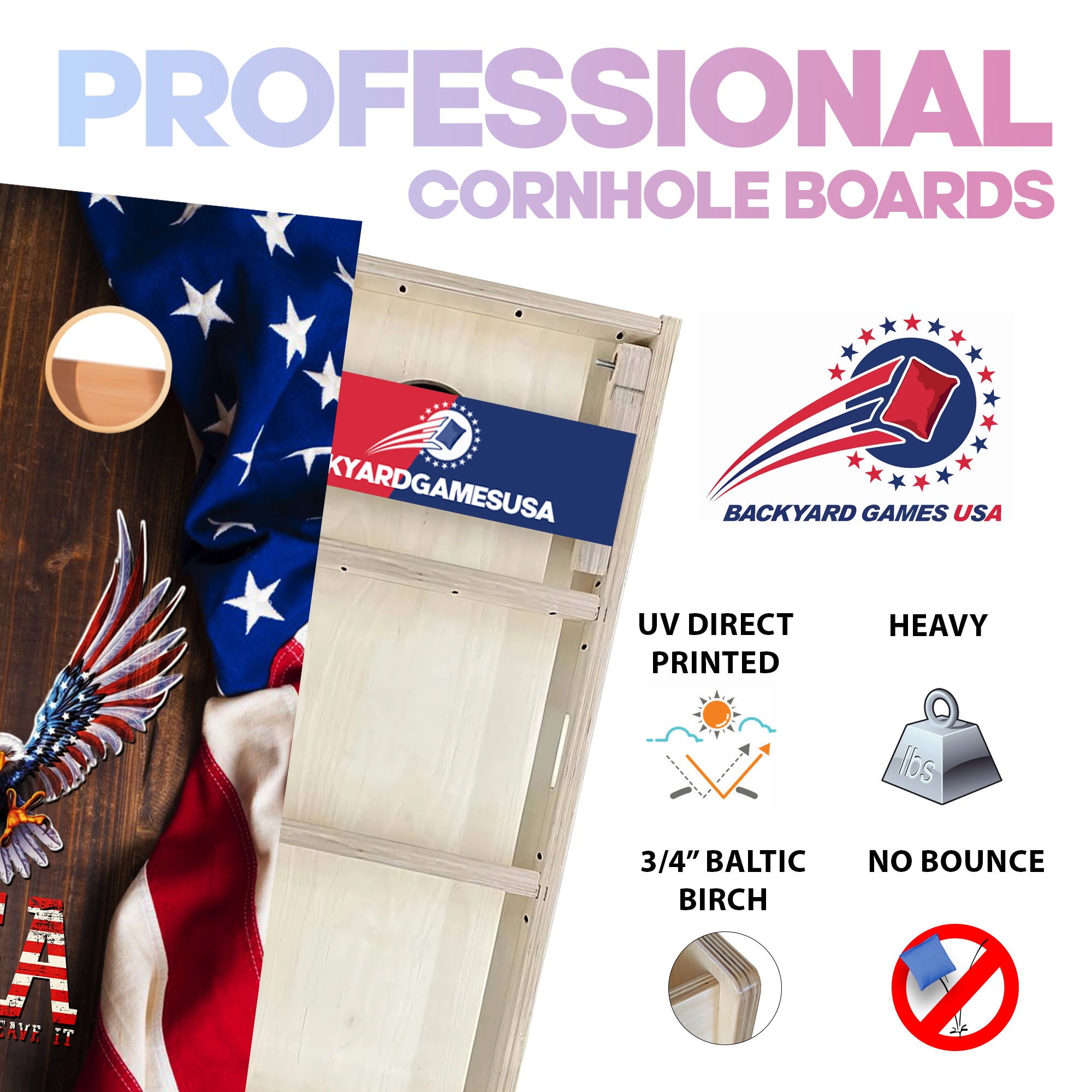 Eagle Love It Or Leave Professional Cornhole Boards
