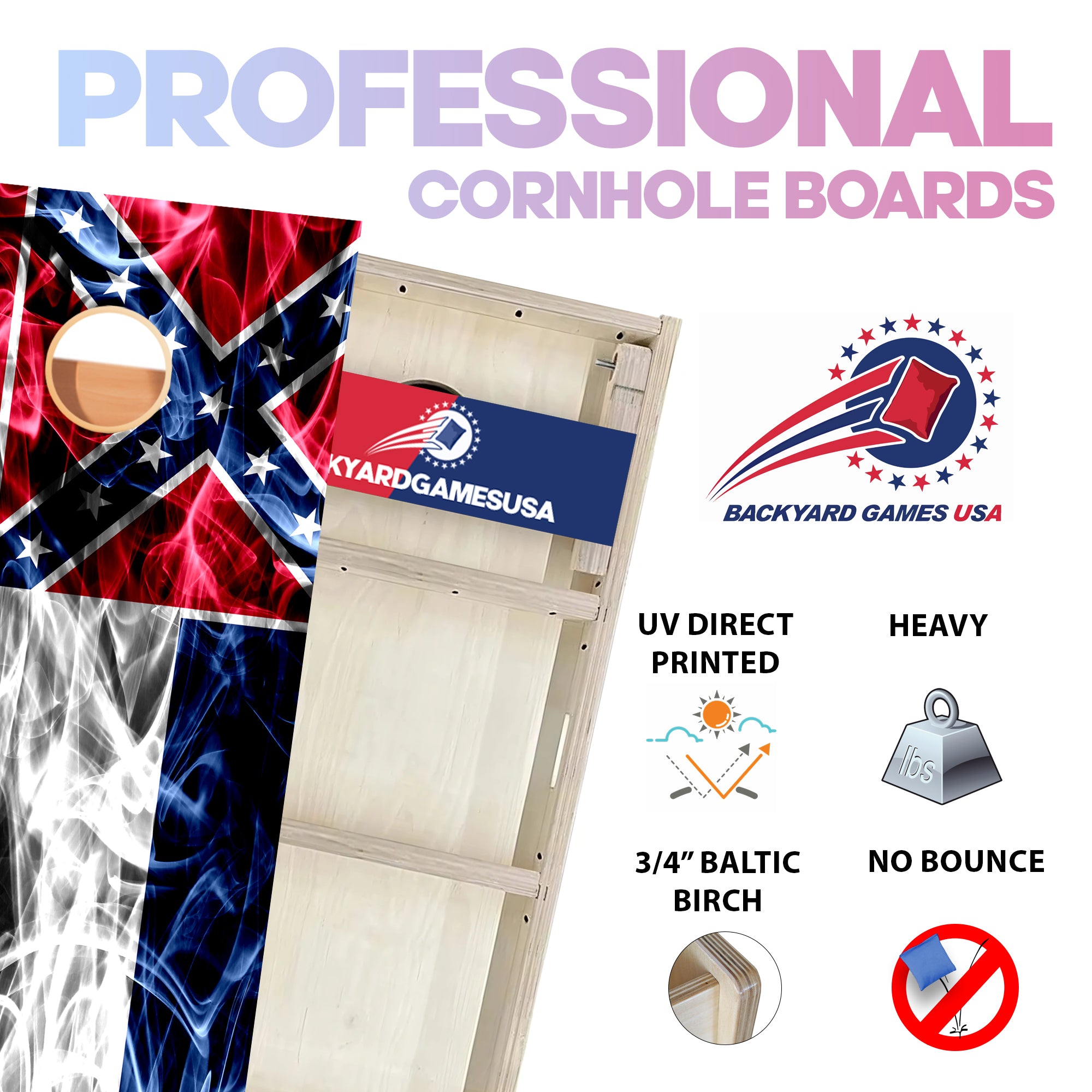 Mississippi Windy Flag Professional Cornhole Boards