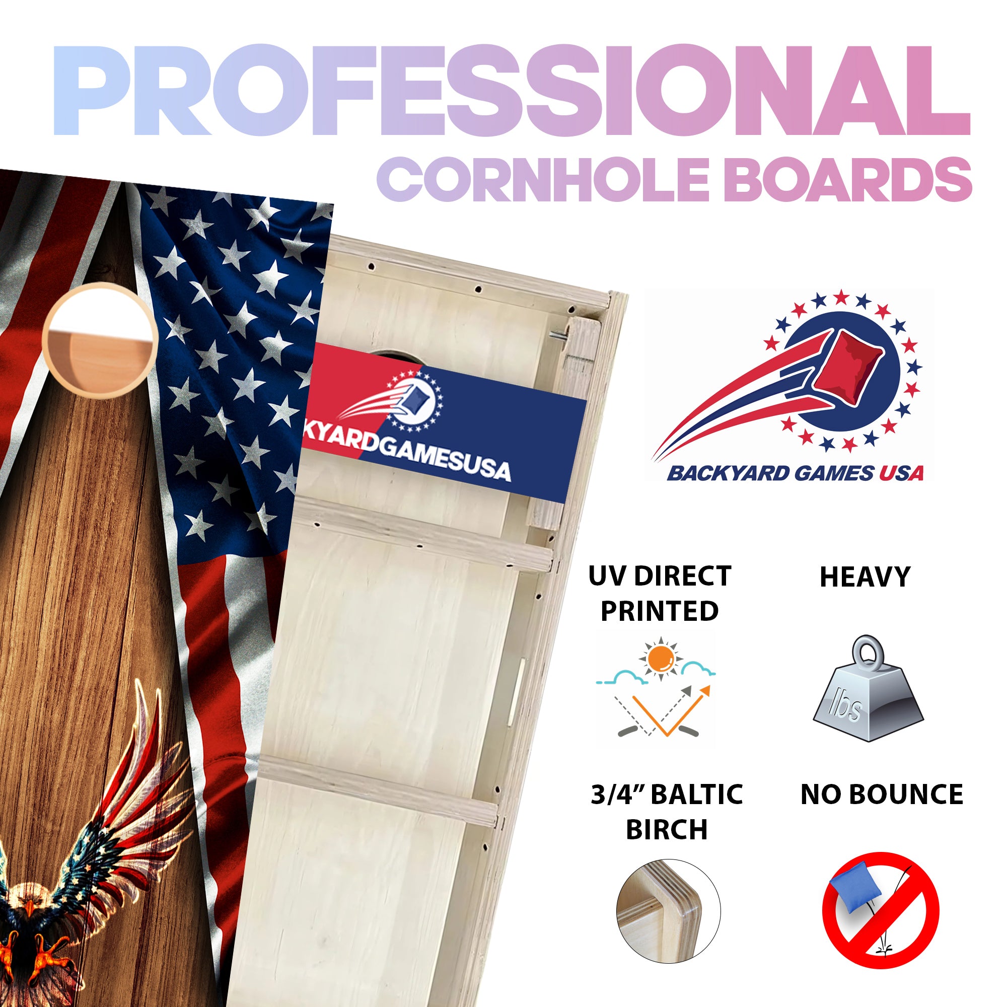 Eagle Wood Professional Cornhole Boards