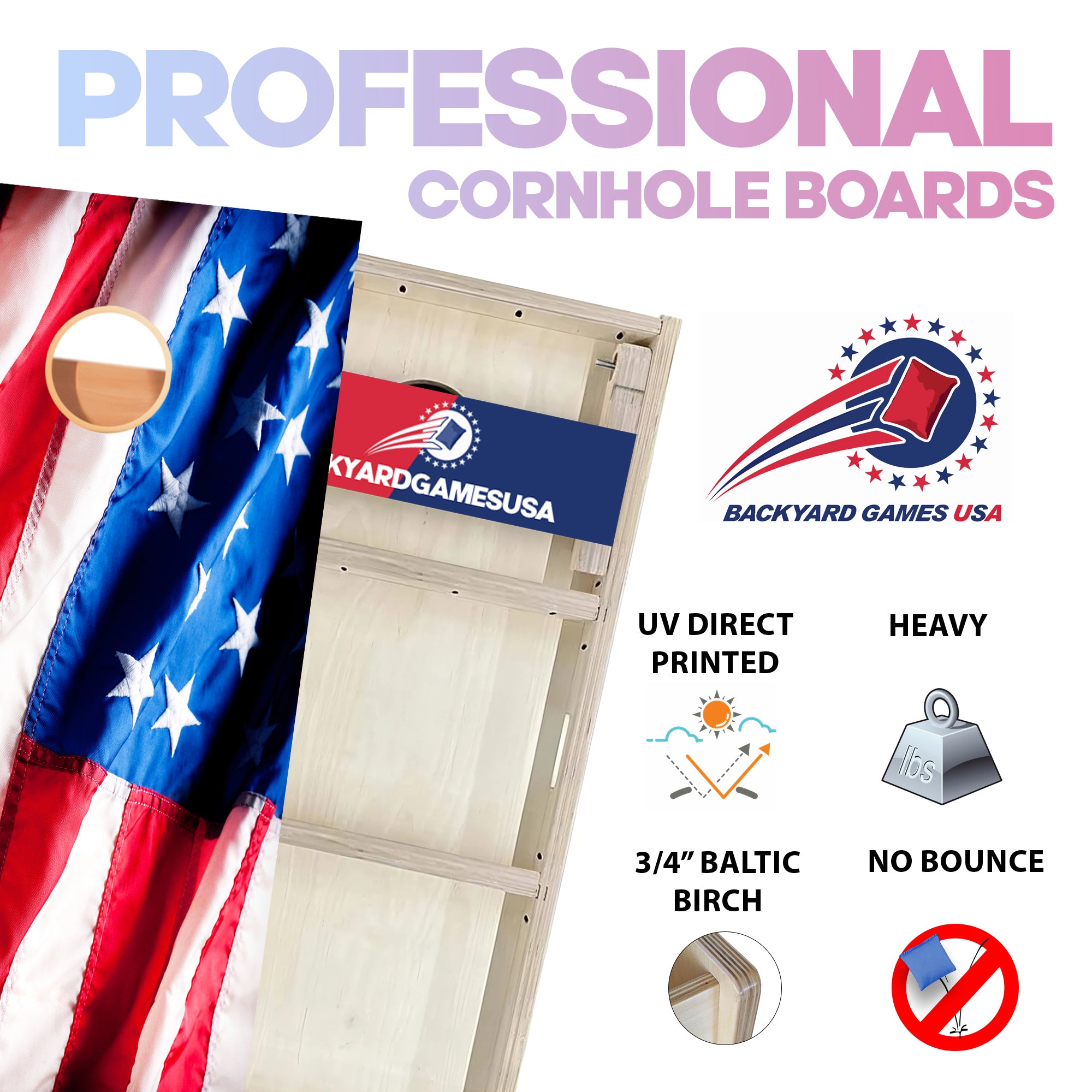 Cloth Flag Professional Cornhole Boards