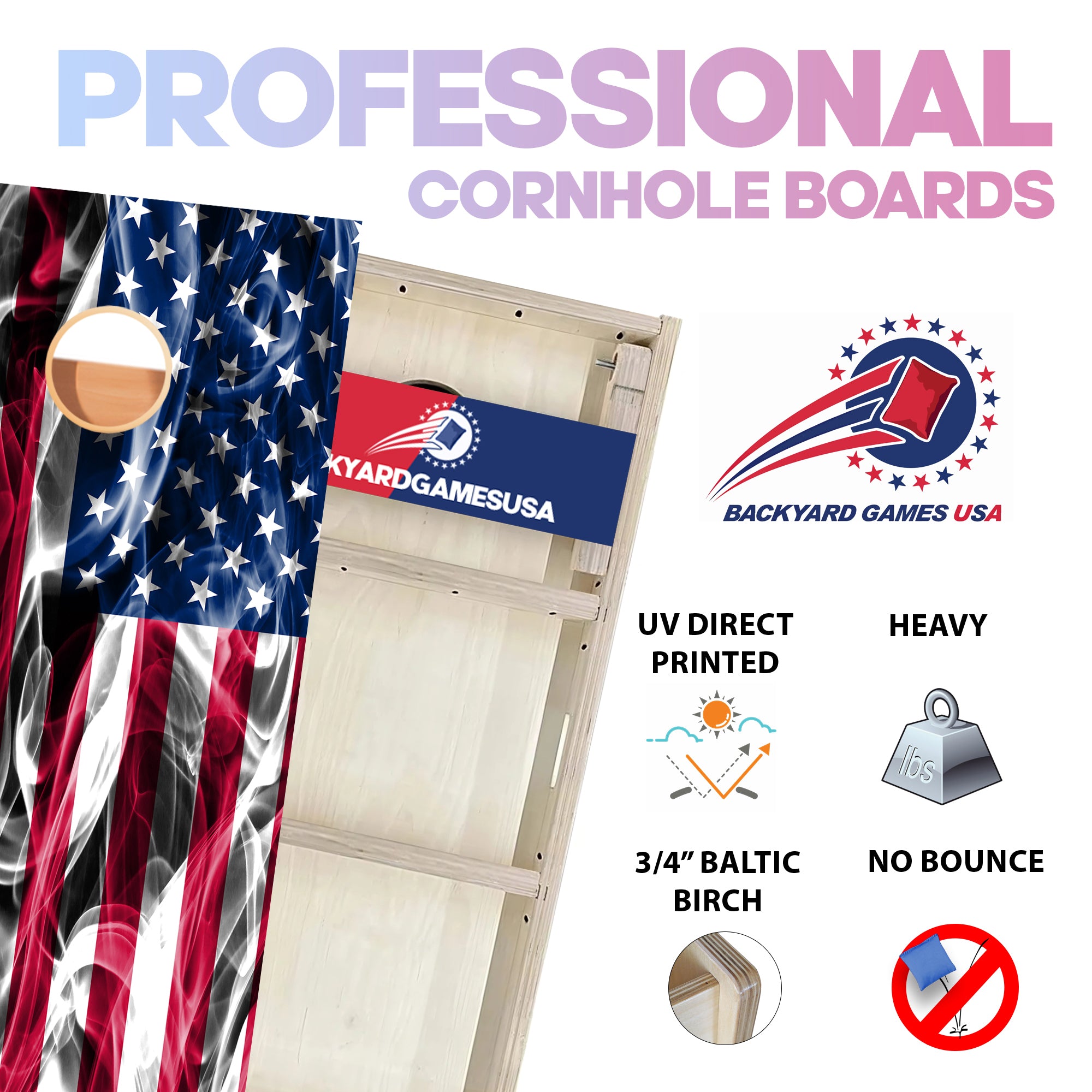Smoke Flag Professional Cornhole Boards