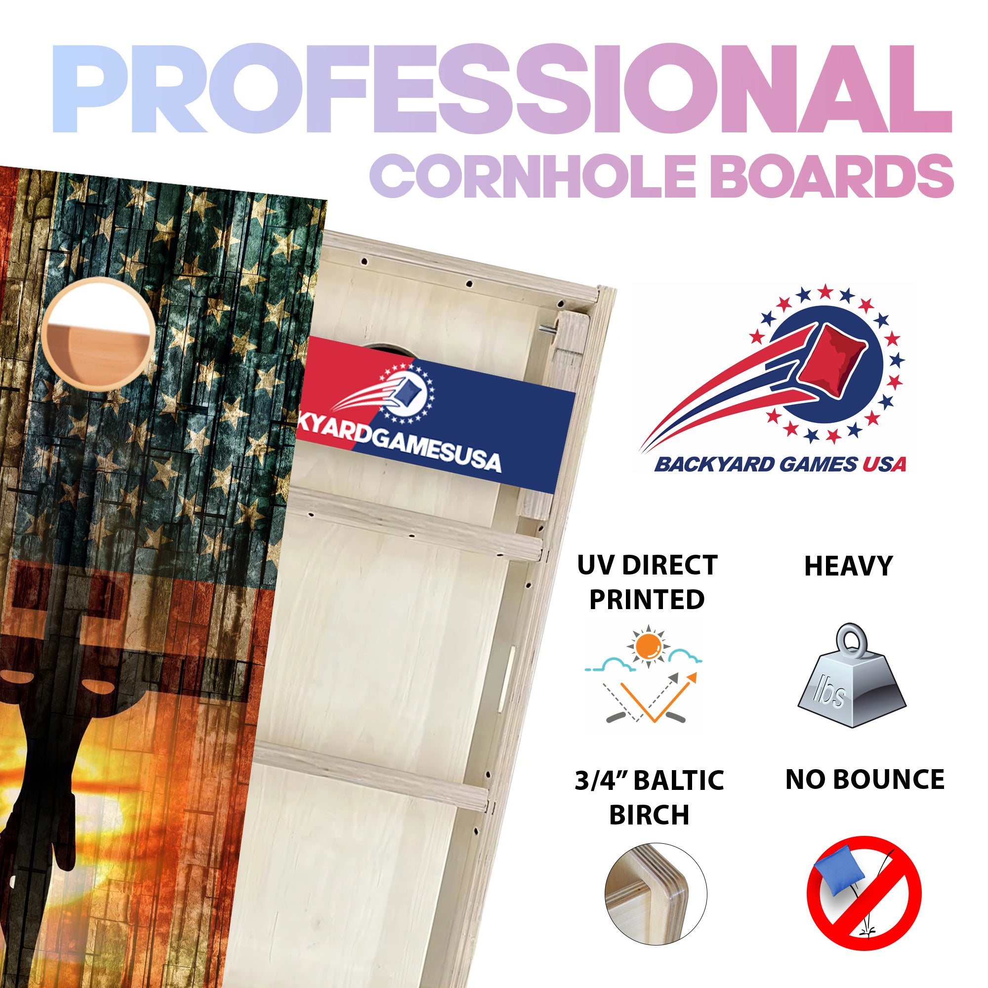 Cross Flag Professional Cornhole Boards