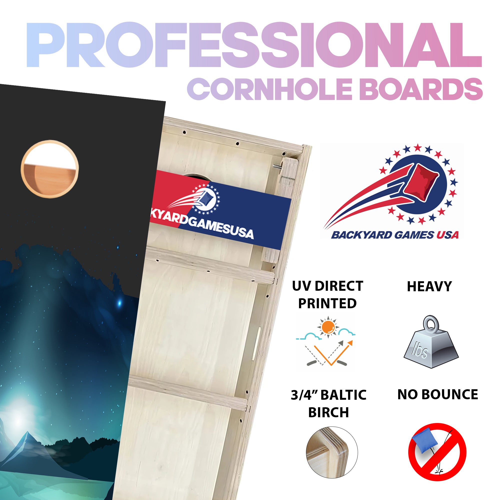 Space Mountain Professional Cornhole Boards
