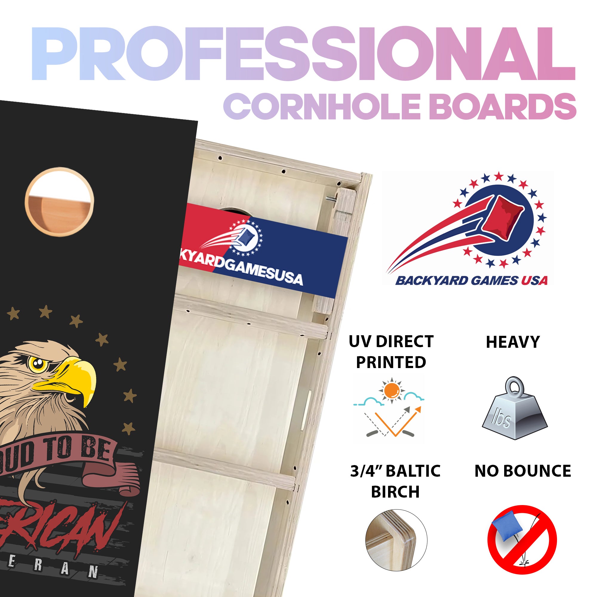 Proud Veteran Professional Cornhole Boards