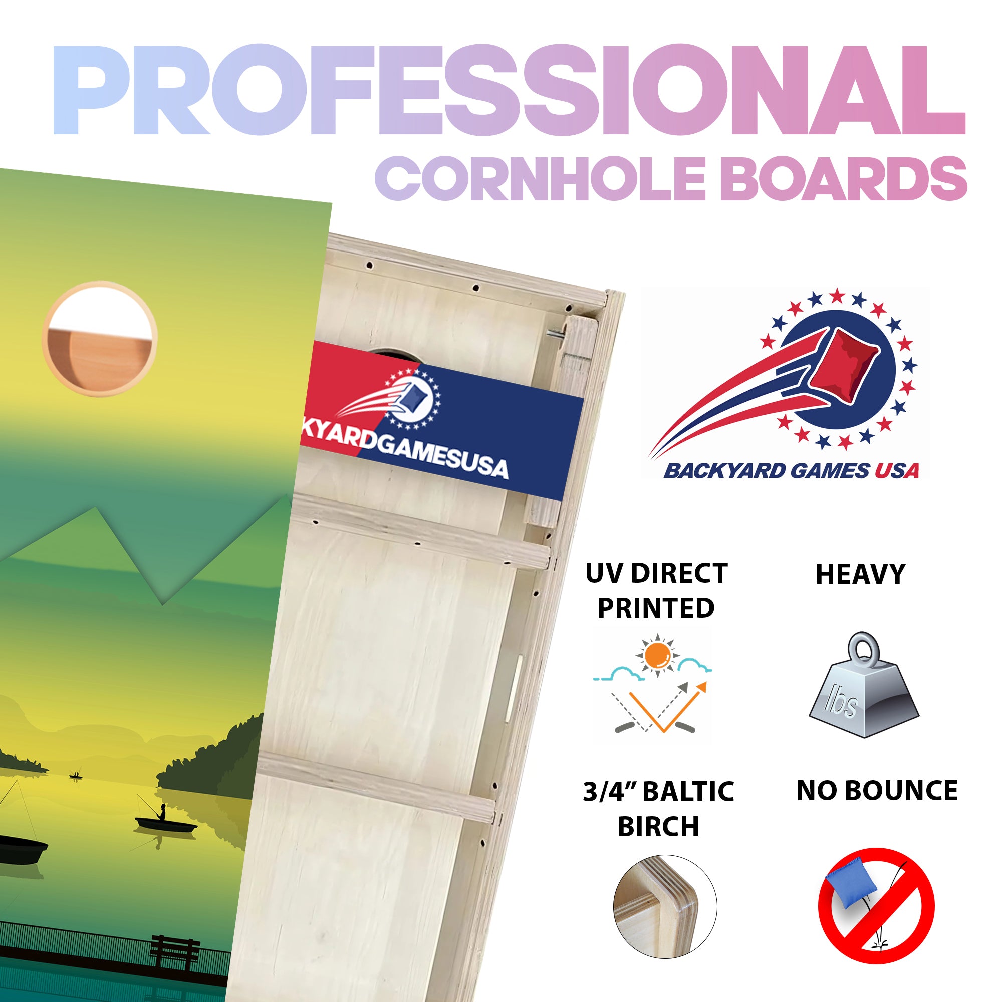 Green Fishers Professional Cornhole Boards