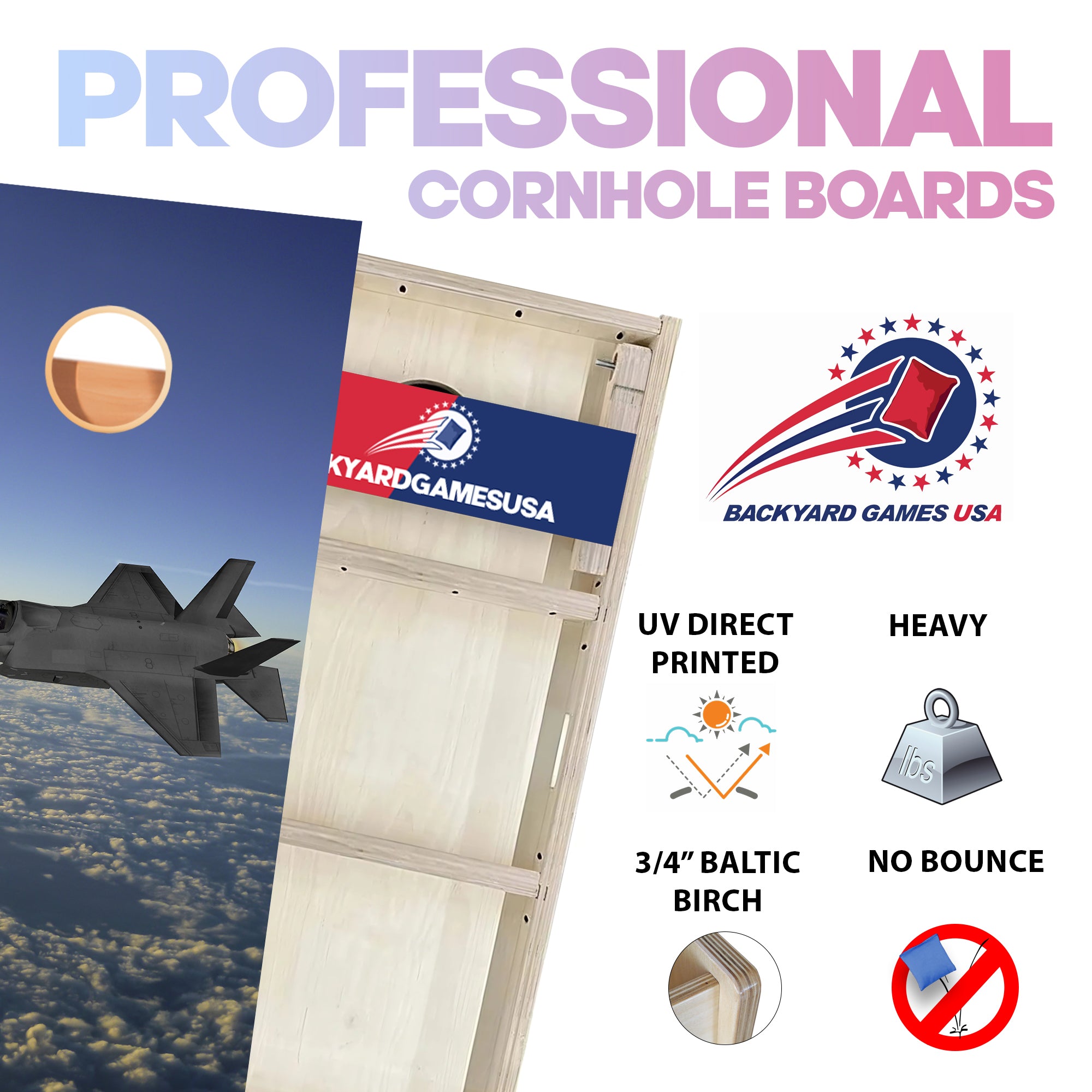 Jet In Sky Professional Cornhole Boards