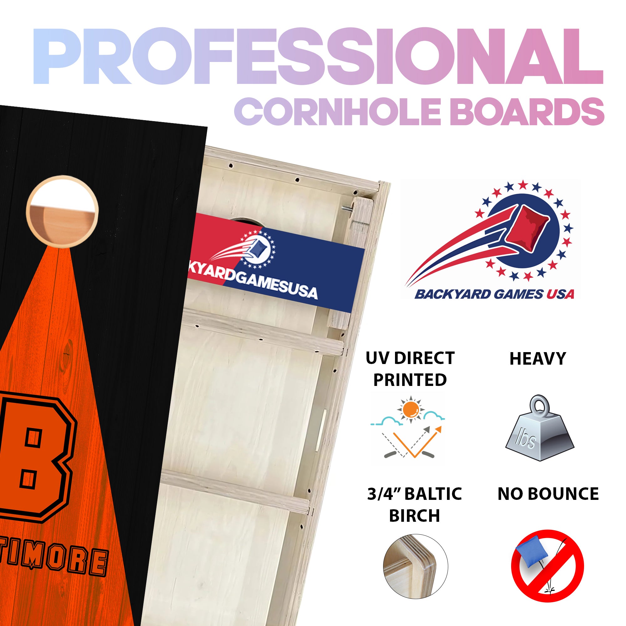 Baltimore Baseball Professional Cornhole Boards