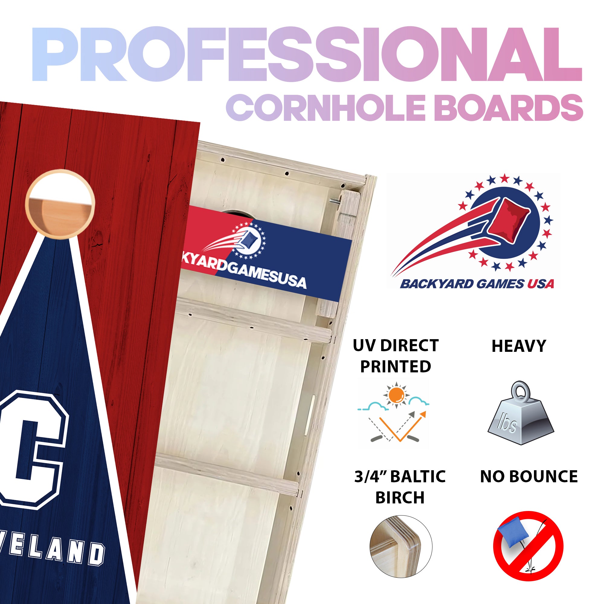 Cleveland Baseball Professional Cornhole Boards