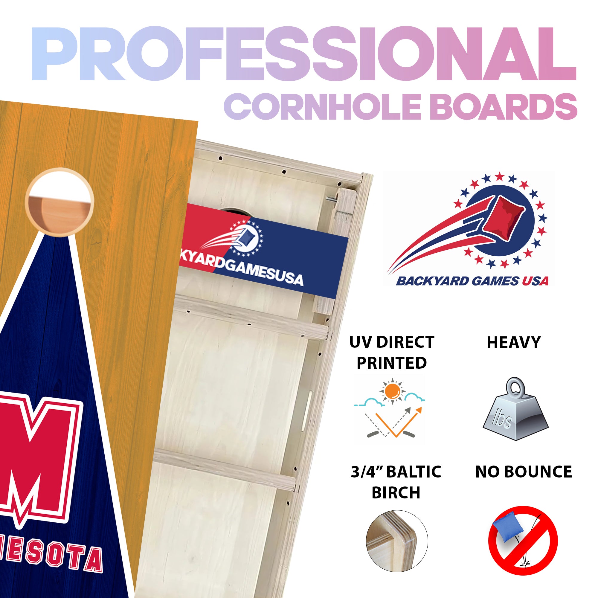 Minnesota Baseball Professional Cornhole Boards