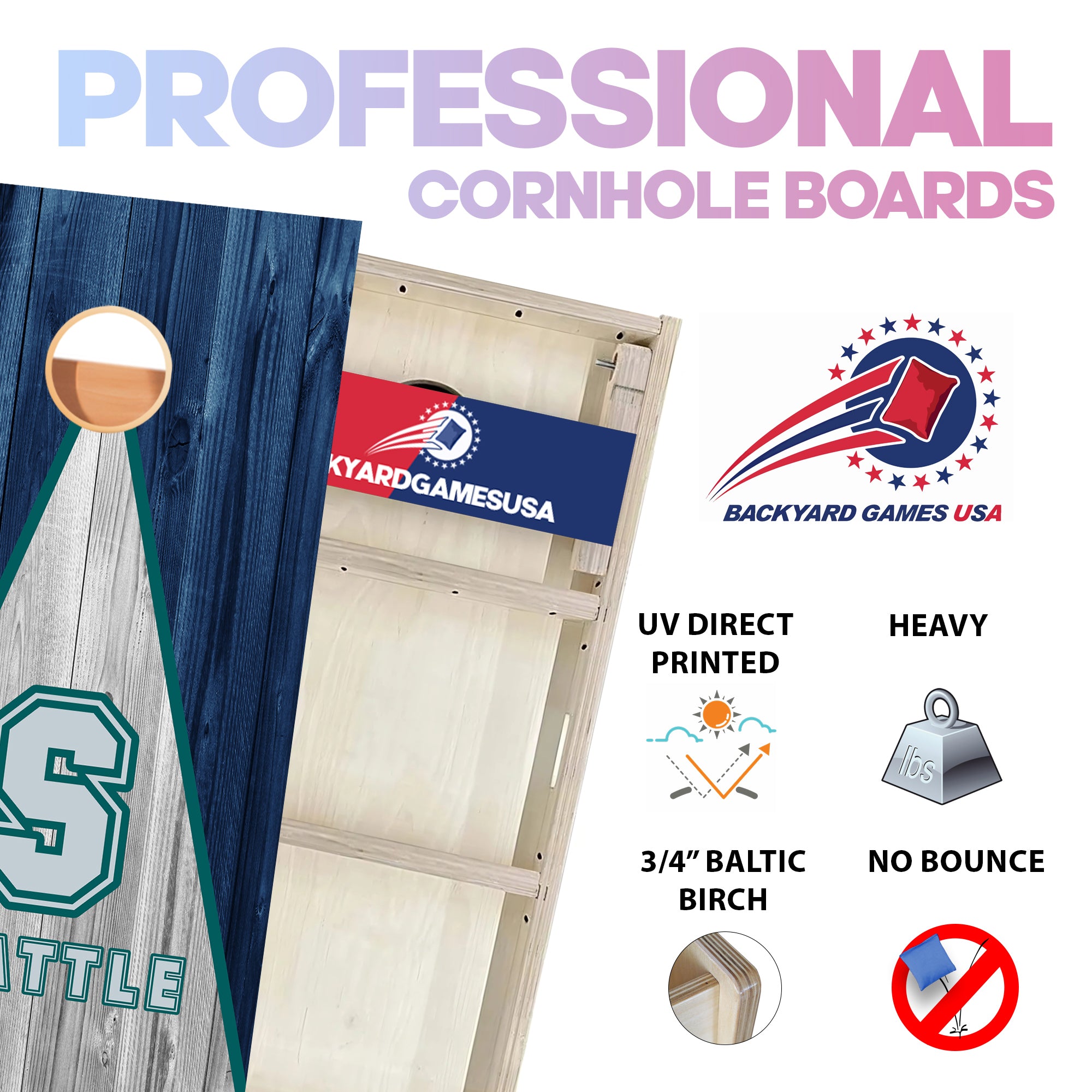 Seattle Baseball Professional Cornhole Boards