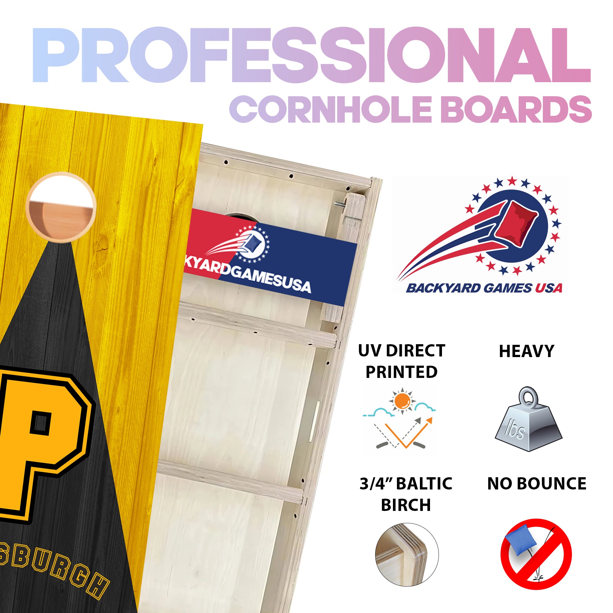 Pittsburgh Baseball Professional Cornhole Boards