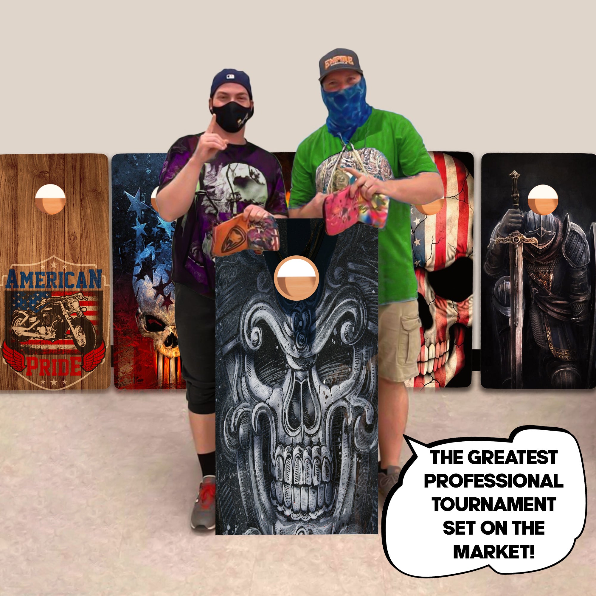 Large Creepy Skull Professional Cornhole Boards