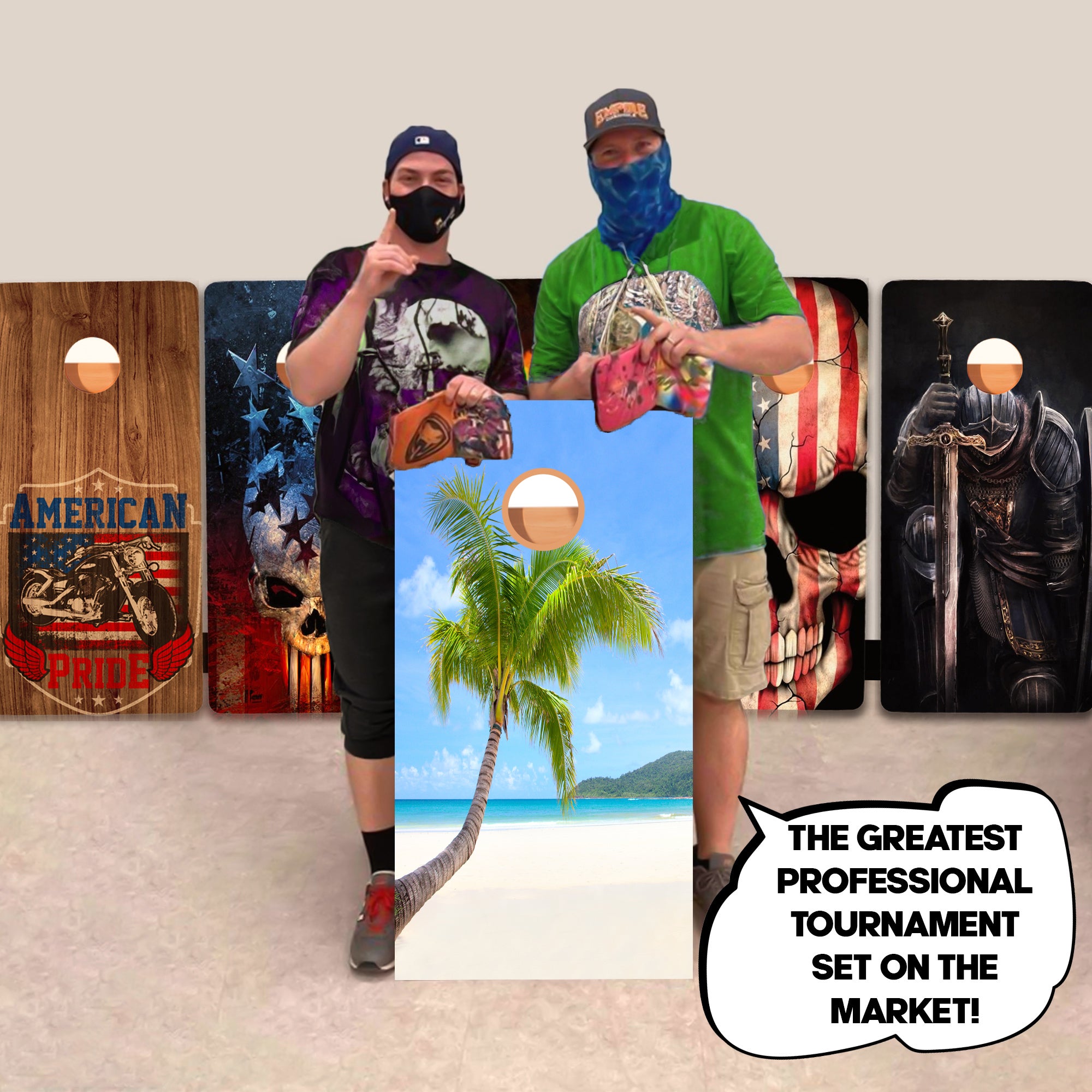 Palm Tree Ocean Professional Cornhole Boards