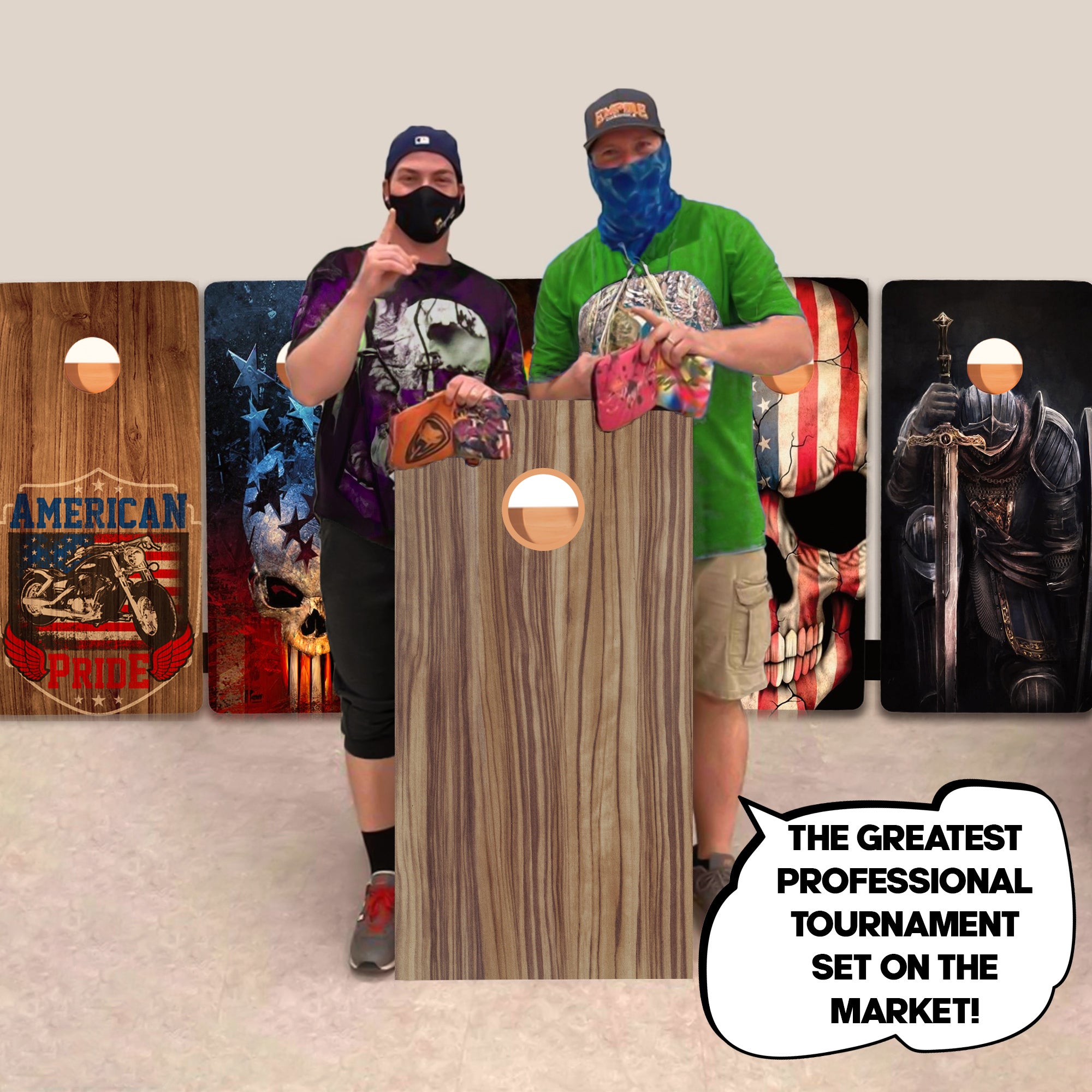 Wood Grain Wood Professional Cornhole Boards