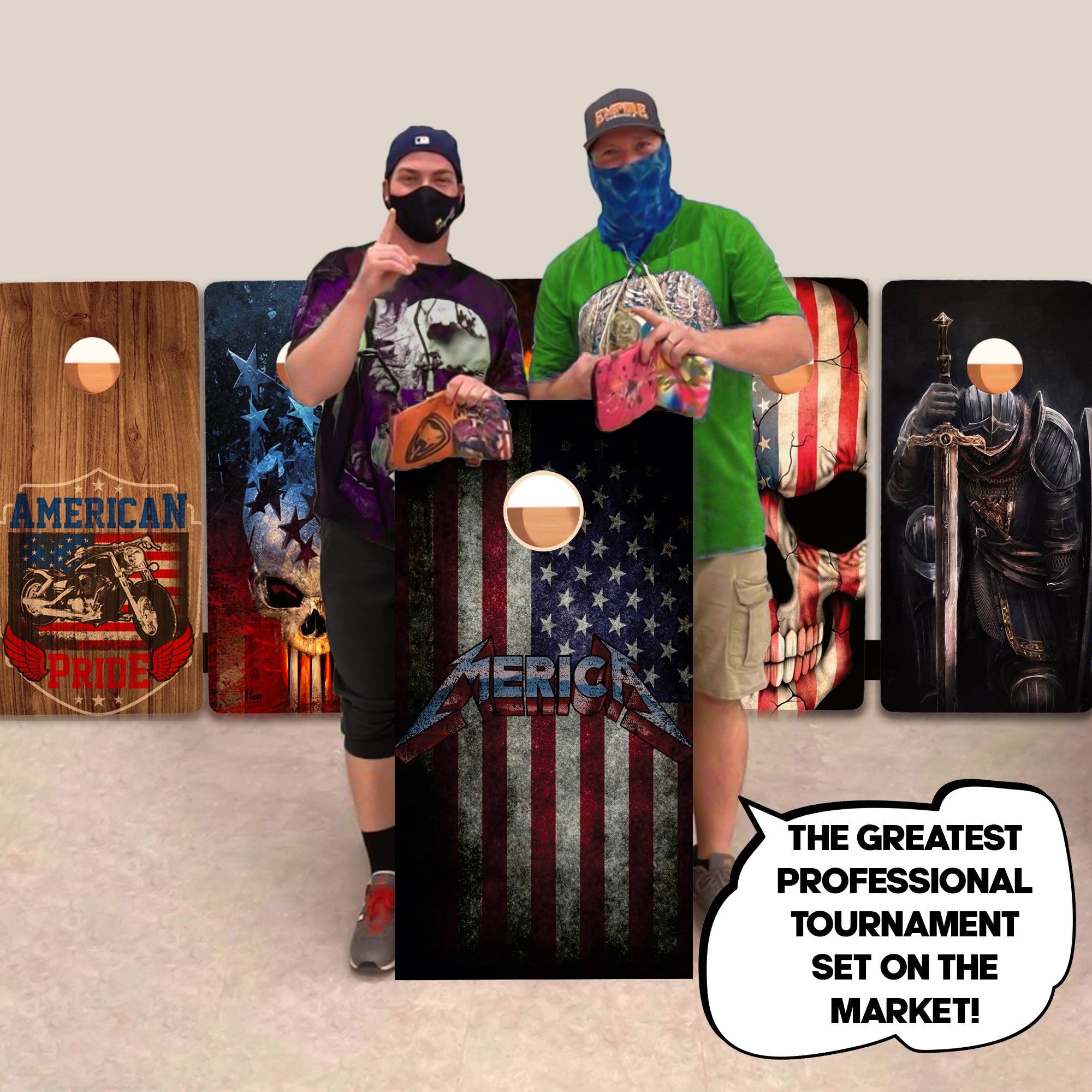 America Flag Professional Cornhole Boards