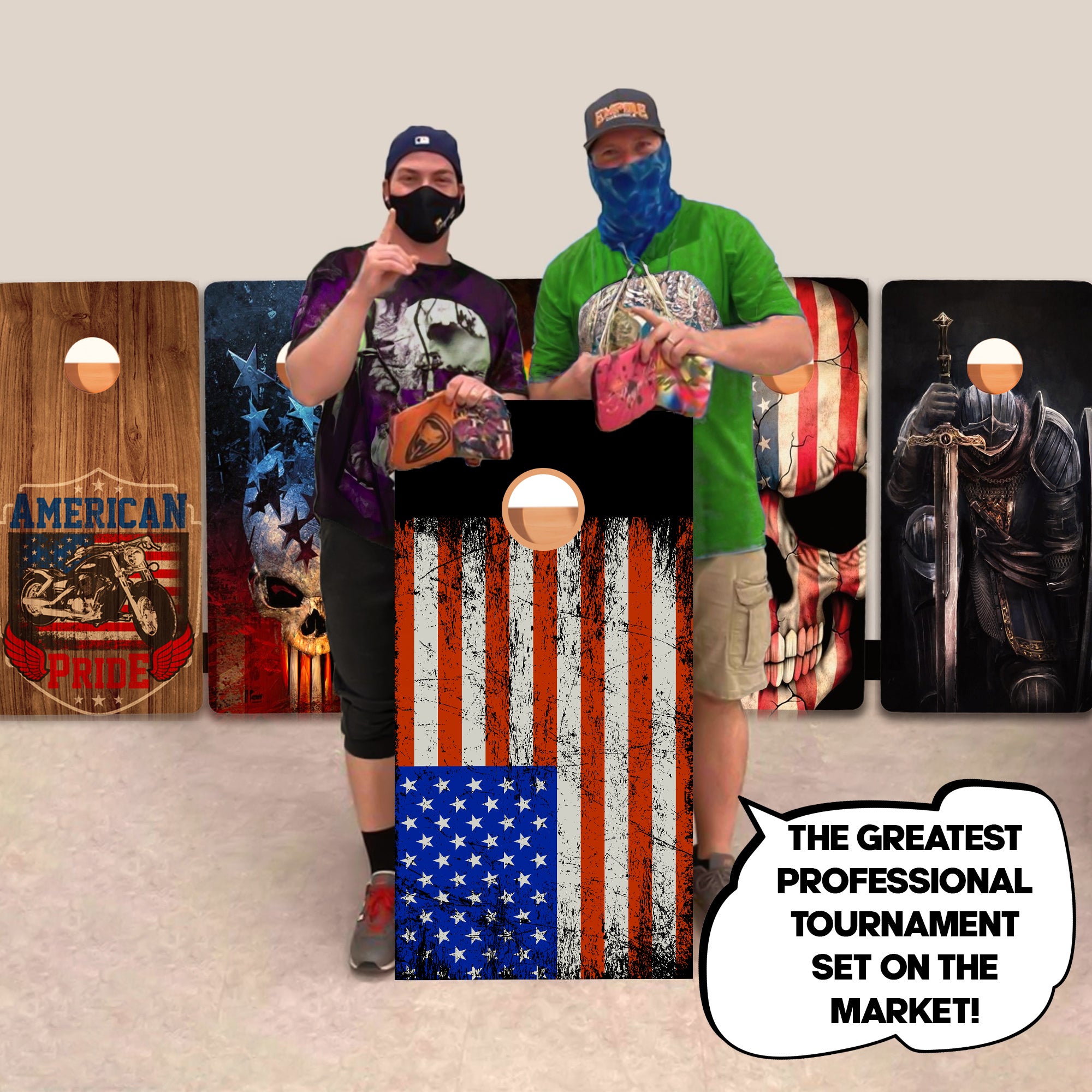 Distressed Flag Professional Cornhole Boards