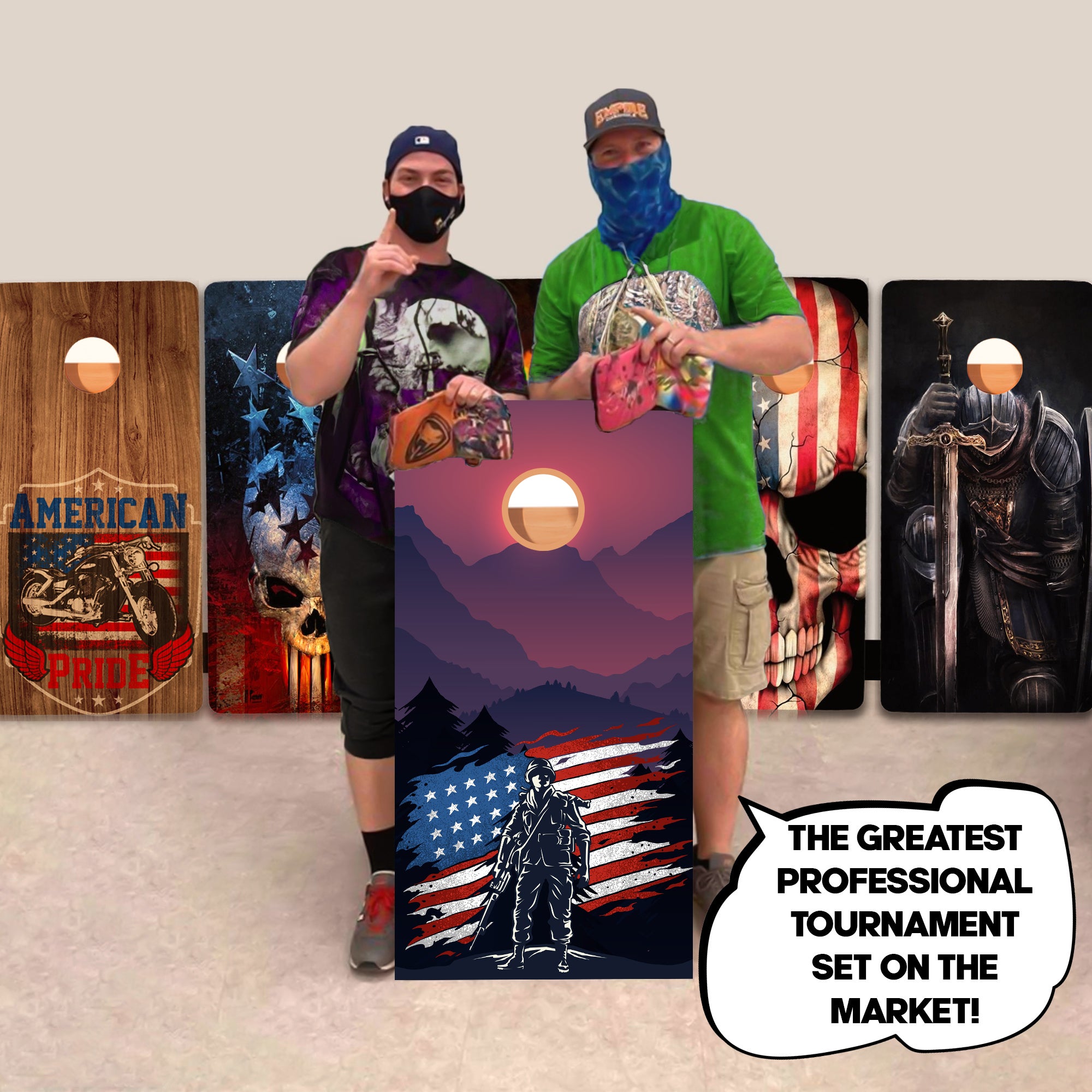 Sunrise American Professional Cornhole Boards