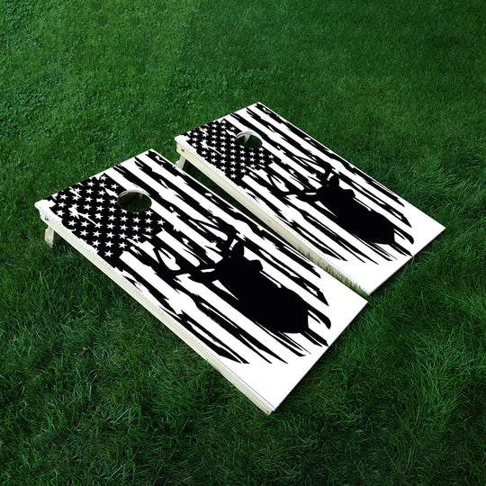 White Deer Cornhole Boards Wraps (Set of 2)